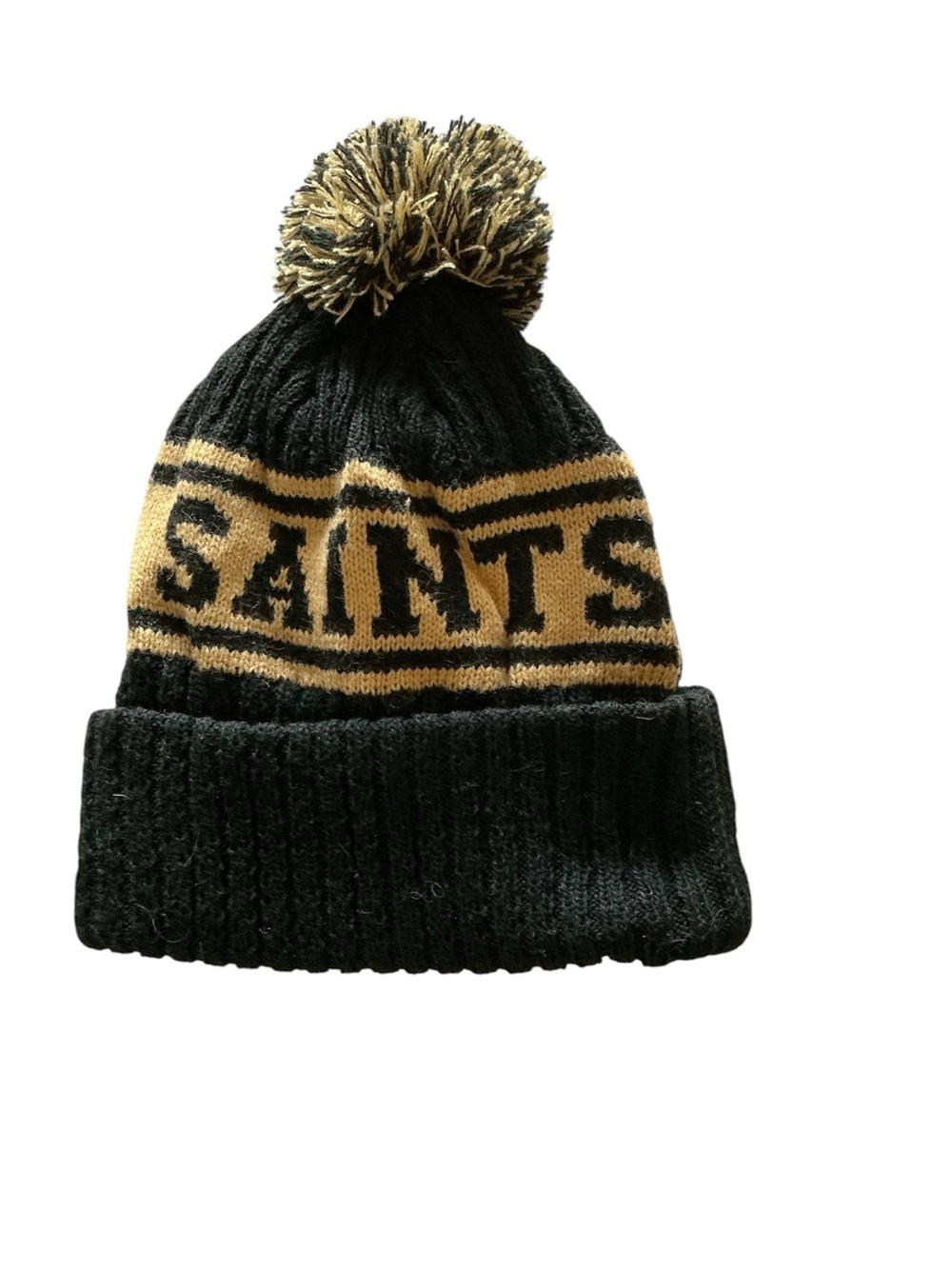 π New Orleans Saints Black & Gold Pom Beanie - Official NFL Knit Hat - Picture 2 of 3